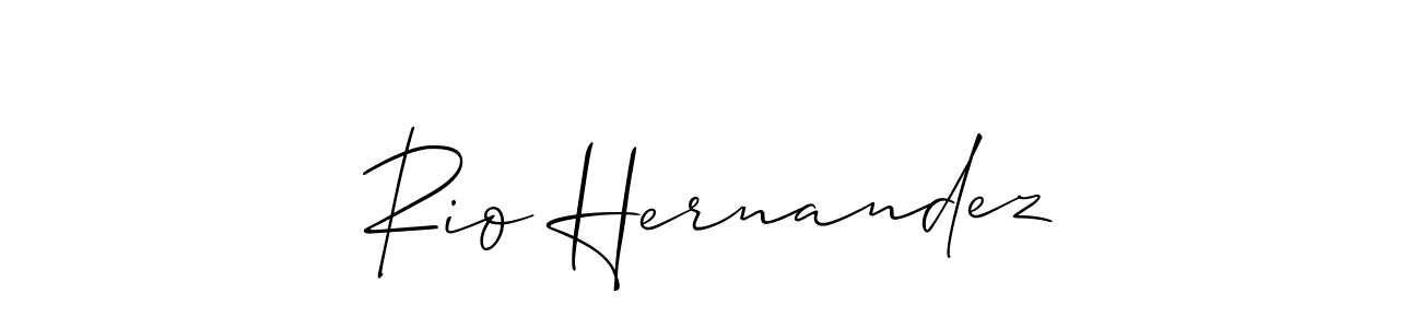 The best way (Allison_Script) to make a short signature is to pick only two or three words in your name. The name Rio Hernandez include a total of six letters. For converting this name. Rio Hernandez signature style 2 images and pictures png