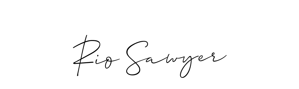 The best way (Allison_Script) to make a short signature is to pick only two or three words in your name. The name Rio Sawyer include a total of six letters. For converting this name. Rio Sawyer signature style 2 images and pictures png