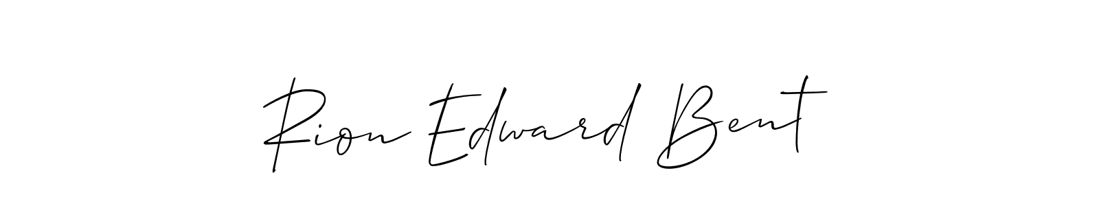 if you are searching for the best signature style for your name Rion Edward Bent. so please give up your signature search. here we have designed multiple signature styles  using Allison_Script. Rion Edward Bent signature style 2 images and pictures png