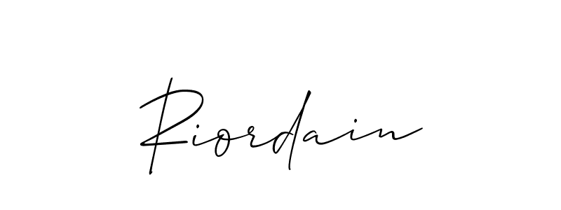 Create a beautiful signature design for name Riordain. With this signature (Allison_Script) fonts, you can make a handwritten signature for free. Riordain signature style 2 images and pictures png