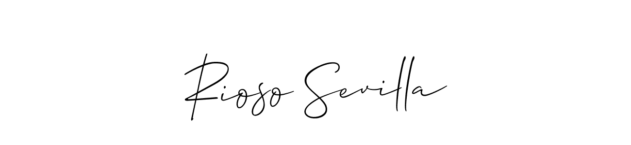 if you are searching for the best signature style for your name Rioso Sevilla. so please give up your signature search. here we have designed multiple signature styles  using Allison_Script. Rioso Sevilla signature style 2 images and pictures png