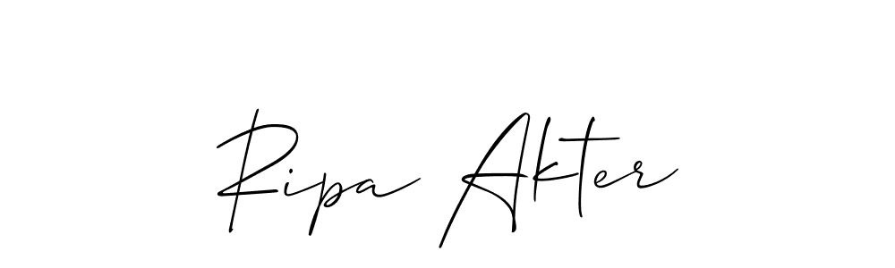 Create a beautiful signature design for name Ripa Akter. With this signature (Allison_Script) fonts, you can make a handwritten signature for free. Ripa Akter signature style 2 images and pictures png