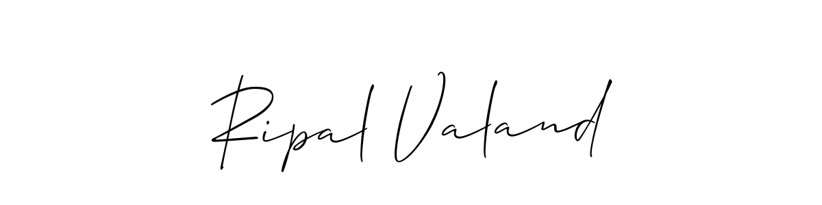 How to make Ripal Valand signature? Allison_Script is a professional autograph style. Create handwritten signature for Ripal Valand name. Ripal Valand signature style 2 images and pictures png