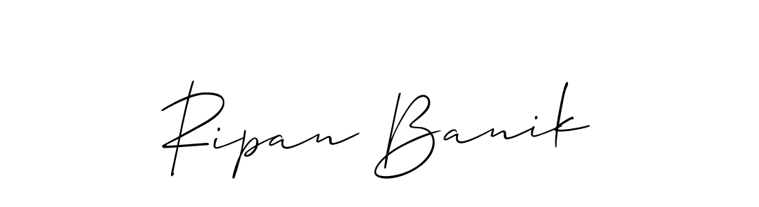 The best way (Allison_Script) to make a short signature is to pick only two or three words in your name. The name Ripan Banik include a total of six letters. For converting this name. Ripan Banik signature style 2 images and pictures png