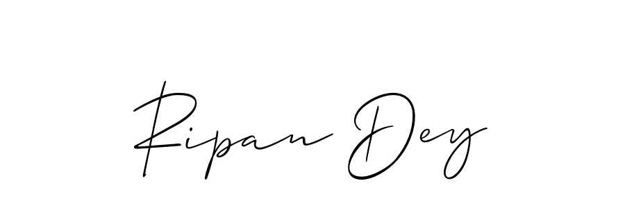 The best way (Allison_Script) to make a short signature is to pick only two or three words in your name. The name Ripan Dey include a total of six letters. For converting this name. Ripan Dey signature style 2 images and pictures png