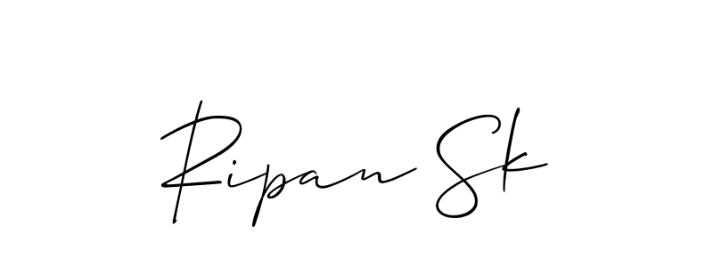 if you are searching for the best signature style for your name Ripan Sk. so please give up your signature search. here we have designed multiple signature styles  using Allison_Script. Ripan Sk signature style 2 images and pictures png