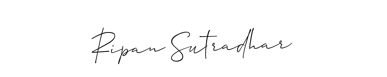 The best way (Allison_Script) to make a short signature is to pick only two or three words in your name. The name Ripan Sutradhar include a total of six letters. For converting this name. Ripan Sutradhar signature style 2 images and pictures png