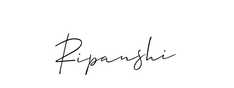 Similarly Allison_Script is the best handwritten signature design. Signature creator online .You can use it as an online autograph creator for name Ripanshi. Ripanshi signature style 2 images and pictures png