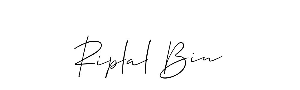 Design your own signature with our free online signature maker. With this signature software, you can create a handwritten (Allison_Script) signature for name Riplal Bin. Riplal Bin signature style 2 images and pictures png