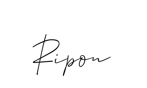 Ripon stylish signature style. Best Handwritten Sign (Allison_Script) for my name. Handwritten Signature Collection Ideas for my name Ripon. Ripon signature style 2 images and pictures png