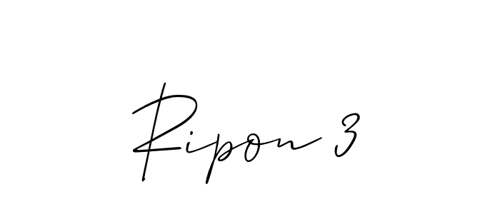 Design your own signature with our free online signature maker. With this signature software, you can create a handwritten (Allison_Script) signature for name Ripon 3. Ripon 3 signature style 2 images and pictures png