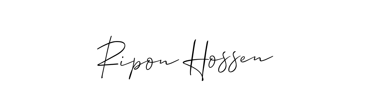 Also we have Ripon Hossen name is the best signature style. Create professional handwritten signature collection using Allison_Script autograph style. Ripon Hossen signature style 2 images and pictures png