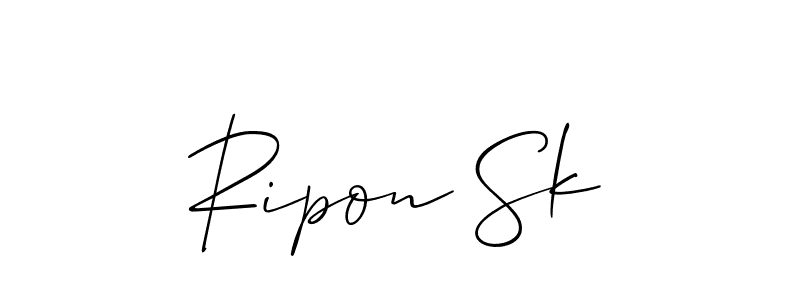 Also You can easily find your signature by using the search form. We will create Ripon Sk name handwritten signature images for you free of cost using Allison_Script sign style. Ripon Sk signature style 2 images and pictures png