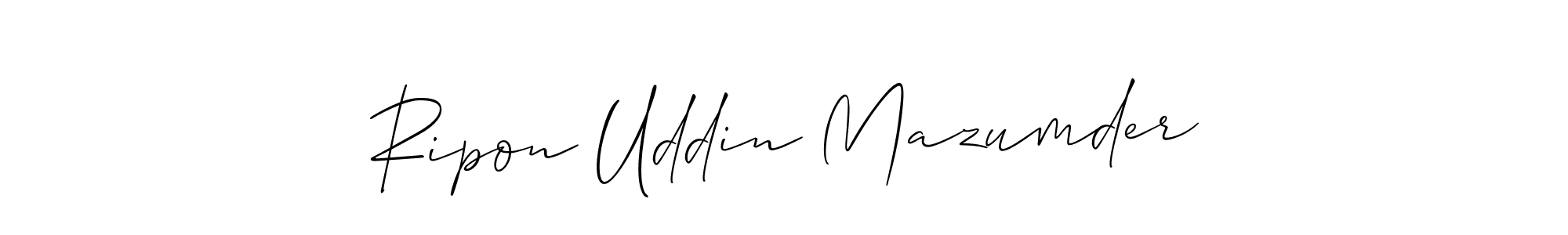Use a signature maker to create a handwritten signature online. With this signature software, you can design (Allison_Script) your own signature for name Ripon Uddin Mazumder. Ripon Uddin Mazumder signature style 2 images and pictures png