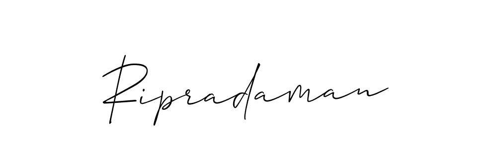 Use a signature maker to create a handwritten signature online. With this signature software, you can design (Allison_Script) your own signature for name Ripradaman. Ripradaman signature style 2 images and pictures png