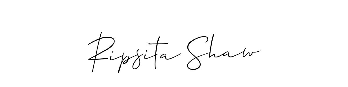 Create a beautiful signature design for name Ripsita Shaw. With this signature (Allison_Script) fonts, you can make a handwritten signature for free. Ripsita Shaw signature style 2 images and pictures png
