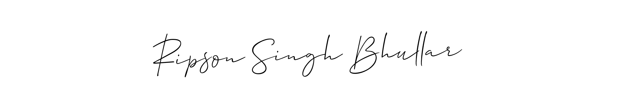 This is the best signature style for the Ripson Singh Bhullar name. Also you like these signature font (Allison_Script). Mix name signature. Ripson Singh Bhullar signature style 2 images and pictures png