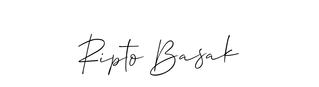 Allison_Script is a professional signature style that is perfect for those who want to add a touch of class to their signature. It is also a great choice for those who want to make their signature more unique. Get Ripto Basak name to fancy signature for free. Ripto Basak signature style 2 images and pictures png
