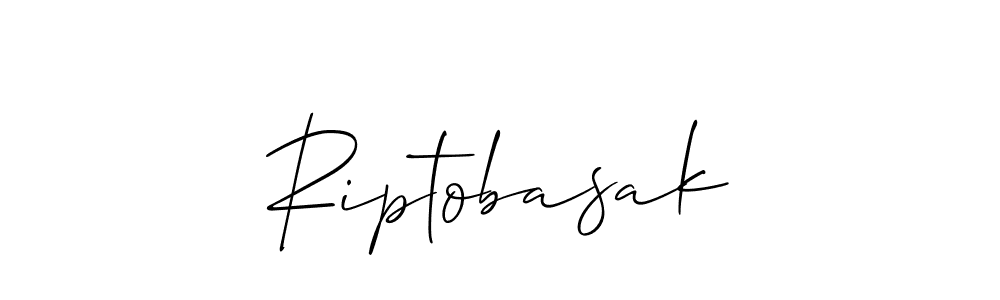 The best way (Allison_Script) to make a short signature is to pick only two or three words in your name. The name Riptobasak include a total of six letters. For converting this name. Riptobasak signature style 2 images and pictures png