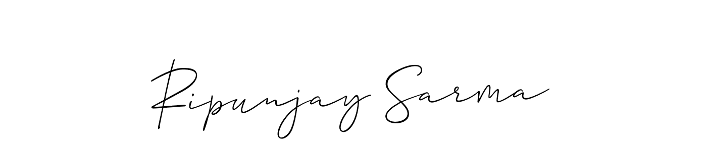 You should practise on your own different ways (Allison_Script) to write your name (Ripunjay Sarma) in signature. don't let someone else do it for you. Ripunjay Sarma signature style 2 images and pictures png