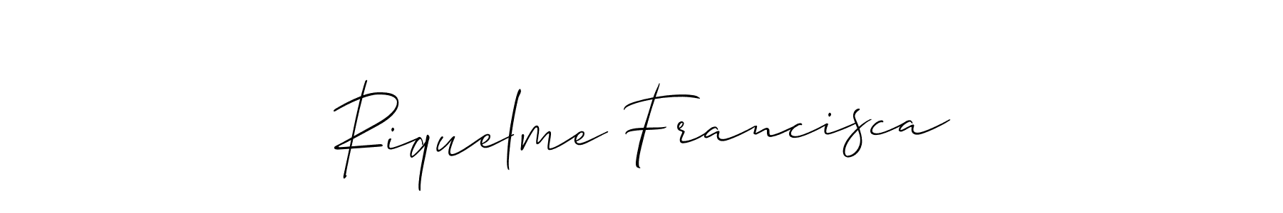 Make a beautiful signature design for name Riquelme Francisca. With this signature (Allison_Script) style, you can create a handwritten signature for free. Riquelme Francisca signature style 2 images and pictures png