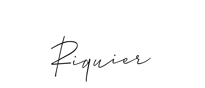 The best way (Allison_Script) to make a short signature is to pick only two or three words in your name. The name Riquier include a total of six letters. For converting this name. Riquier signature style 2 images and pictures png