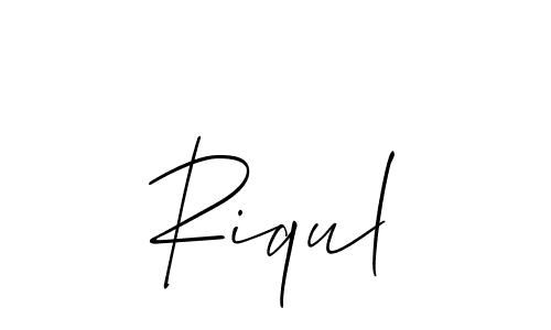 How to Draw Riqul signature style? Allison_Script is a latest design signature styles for name Riqul. Riqul signature style 2 images and pictures png