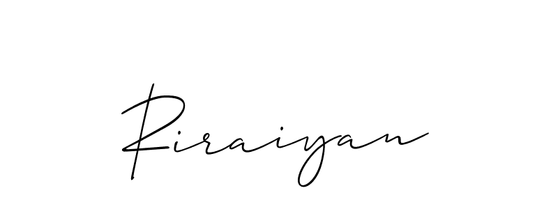 It looks lik you need a new signature style for name Riraiyan. Design unique handwritten (Allison_Script) signature with our free signature maker in just a few clicks. Riraiyan signature style 2 images and pictures png