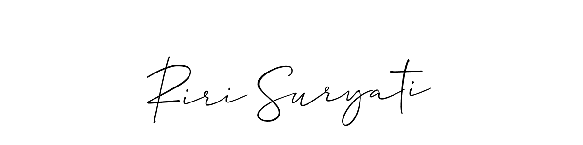 This is the best signature style for the Riri Suryati name. Also you like these signature font (Allison_Script). Mix name signature. Riri Suryati signature style 2 images and pictures png