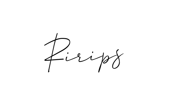 The best way (Allison_Script) to make a short signature is to pick only two or three words in your name. The name Ririps include a total of six letters. For converting this name. Ririps signature style 2 images and pictures png