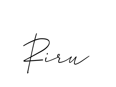 Design your own signature with our free online signature maker. With this signature software, you can create a handwritten (Allison_Script) signature for name Riru. Riru signature style 2 images and pictures png