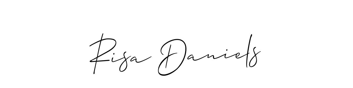 Make a beautiful signature design for name Risa Daniels. With this signature (Allison_Script) style, you can create a handwritten signature for free. Risa Daniels signature style 2 images and pictures png