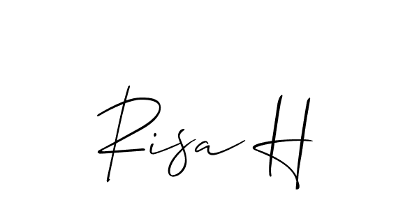 How to make Risa H signature? Allison_Script is a professional autograph style. Create handwritten signature for Risa H name. Risa H signature style 2 images and pictures png