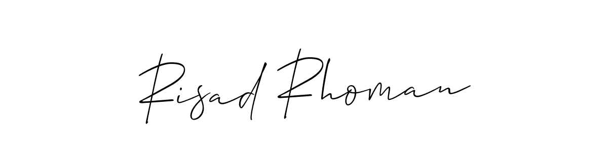 Risad Rhoman stylish signature style. Best Handwritten Sign (Allison_Script) for my name. Handwritten Signature Collection Ideas for my name Risad Rhoman. Risad Rhoman signature style 2 images and pictures png