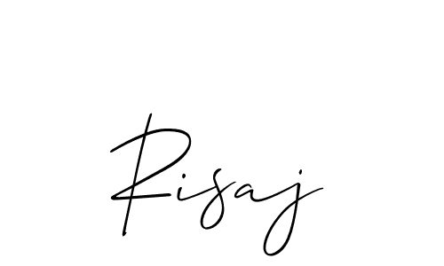 How to make Risaj signature? Allison_Script is a professional autograph style. Create handwritten signature for Risaj name. Risaj signature style 2 images and pictures png