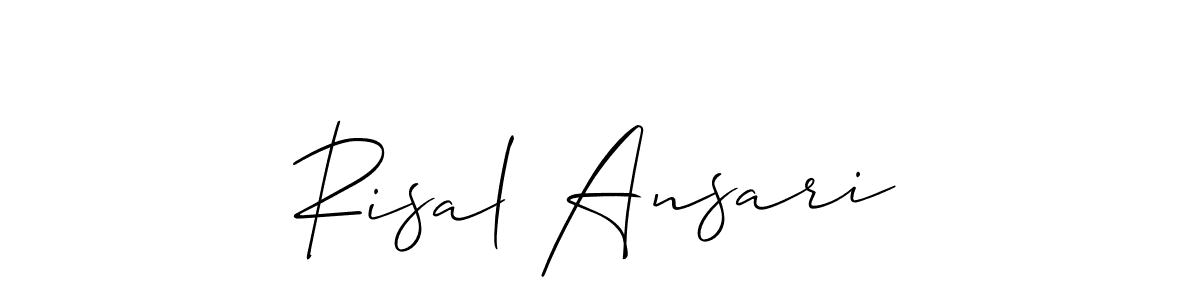 How to make Risal Ansari name signature. Use Allison_Script style for creating short signs online. This is the latest handwritten sign. Risal Ansari signature style 2 images and pictures png