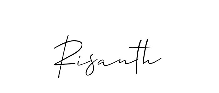 Allison_Script is a professional signature style that is perfect for those who want to add a touch of class to their signature. It is also a great choice for those who want to make their signature more unique. Get Risanth name to fancy signature for free. Risanth signature style 2 images and pictures png