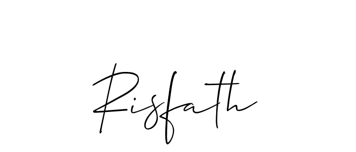 Design your own signature with our free online signature maker. With this signature software, you can create a handwritten (Allison_Script) signature for name Risfath. Risfath signature style 2 images and pictures png