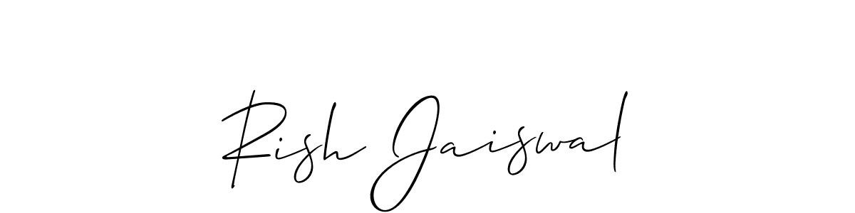 Similarly Allison_Script is the best handwritten signature design. Signature creator online .You can use it as an online autograph creator for name Rish Jaiswal. Rish Jaiswal signature style 2 images and pictures png