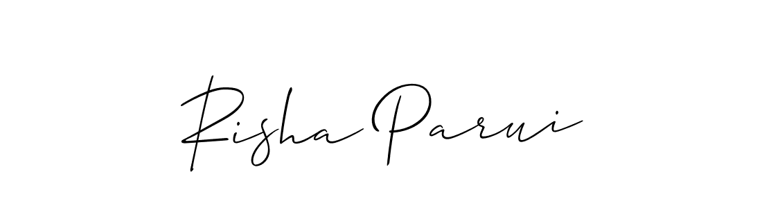 Similarly Allison_Script is the best handwritten signature design. Signature creator online .You can use it as an online autograph creator for name Risha Parui. Risha Parui signature style 2 images and pictures png