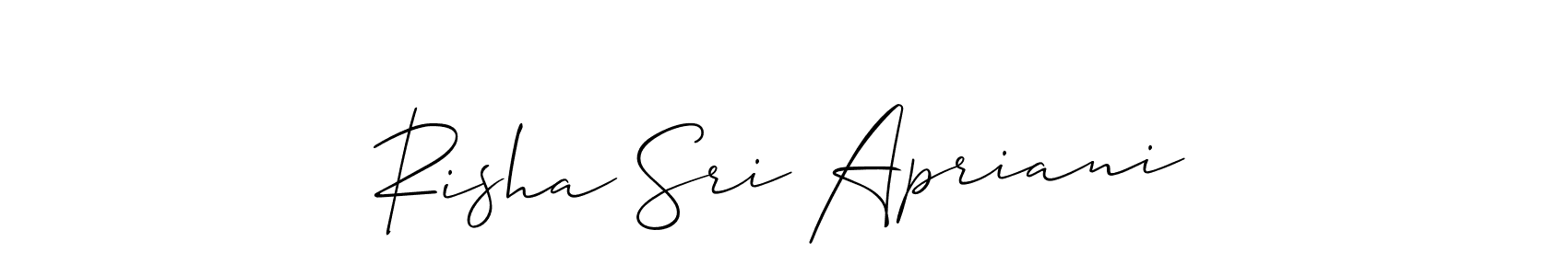 How to make Risha Sri Apriani signature? Allison_Script is a professional autograph style. Create handwritten signature for Risha Sri Apriani name. Risha Sri Apriani signature style 2 images and pictures png