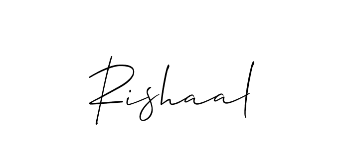if you are searching for the best signature style for your name Rishaal. so please give up your signature search. here we have designed multiple signature styles  using Allison_Script. Rishaal signature style 2 images and pictures png