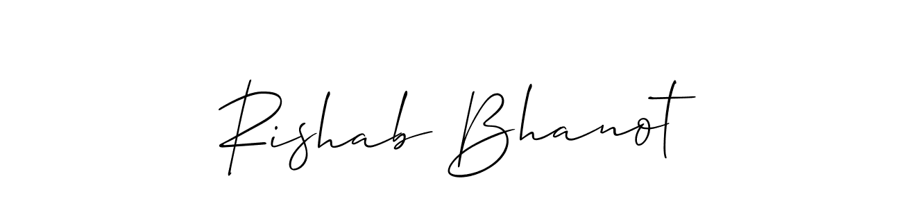 Use a signature maker to create a handwritten signature online. With this signature software, you can design (Allison_Script) your own signature for name Rishab Bhanot. Rishab Bhanot signature style 2 images and pictures png