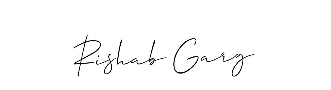 Make a beautiful signature design for name Rishab Garg. With this signature (Allison_Script) style, you can create a handwritten signature for free. Rishab Garg signature style 2 images and pictures png