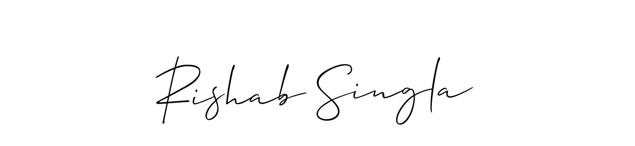 Create a beautiful signature design for name Rishab Singla. With this signature (Allison_Script) fonts, you can make a handwritten signature for free. Rishab Singla signature style 2 images and pictures png