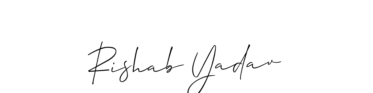 Use a signature maker to create a handwritten signature online. With this signature software, you can design (Allison_Script) your own signature for name Rishab Yadav. Rishab Yadav signature style 2 images and pictures png