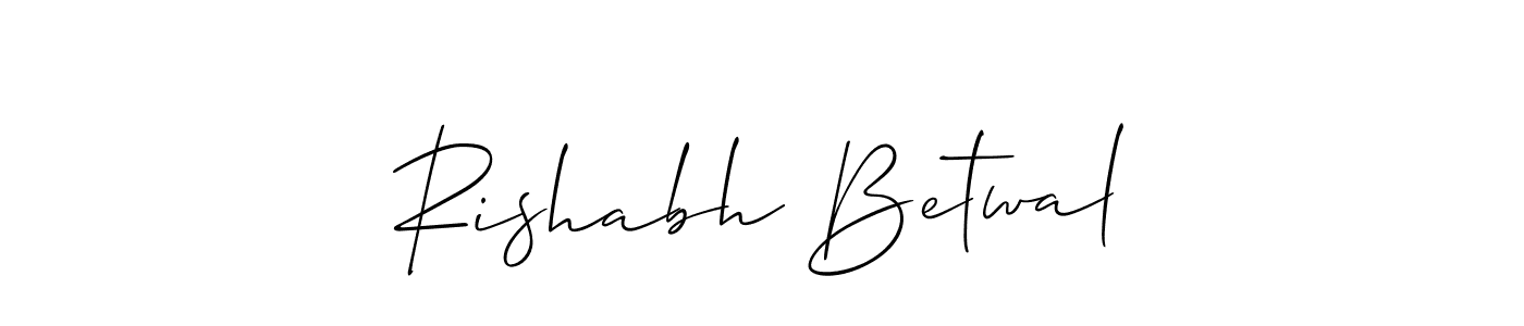 How to make Rishabh Betwal name signature. Use Allison_Script style for creating short signs online. This is the latest handwritten sign. Rishabh Betwal signature style 2 images and pictures png