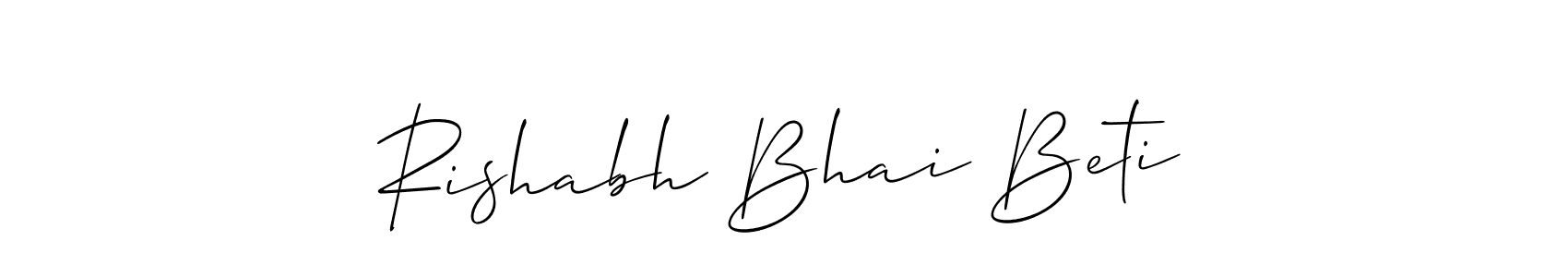 How to Draw Rishabh Bhai Beti signature style? Allison_Script is a latest design signature styles for name Rishabh Bhai Beti. Rishabh Bhai Beti signature style 2 images and pictures png