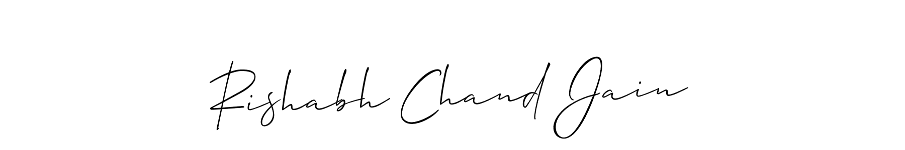 Allison_Script is a professional signature style that is perfect for those who want to add a touch of class to their signature. It is also a great choice for those who want to make their signature more unique. Get Rishabh Chand Jain name to fancy signature for free. Rishabh Chand Jain signature style 2 images and pictures png