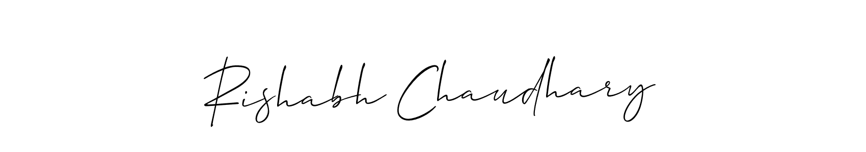 if you are searching for the best signature style for your name Rishabh Chaudhary. so please give up your signature search. here we have designed multiple signature styles  using Allison_Script. Rishabh Chaudhary signature style 2 images and pictures png